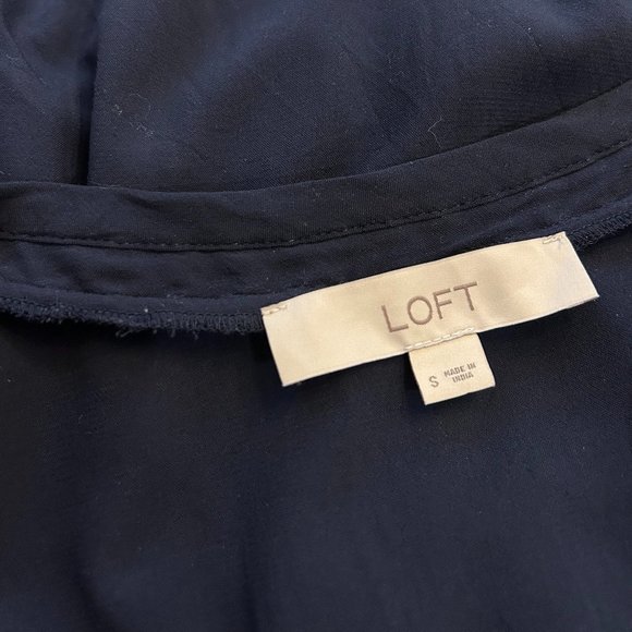 Ann Taylor Loft Navy Wrap Blouse - Picture 10 of 10